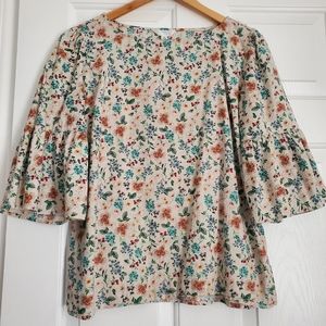 100%Cotton Time and Tru Flared Sleeve Top